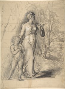 Hágár és Izmael a pusztában (előlap); a művész feleségének két portrétanulmánya, valamint egy láb- és törzs tanulmány (hátlap) alkotó: George Richmond