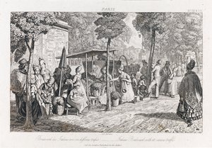 Boulevard Des Italiens, 1821 körül (rézkarc)