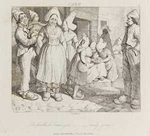 Családi csoport, Caen, 1821 körül (rézkarc) alkotó: George Robert Lewis