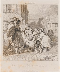 Market, Stuttgart, 1821 körül (rézkarc)