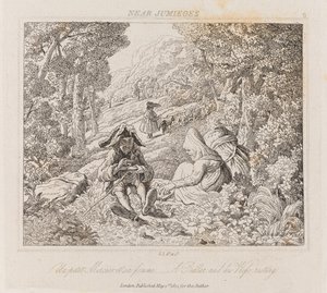 Peddler és felesége Jumieges közelében, 1821 körül (rézkarc)