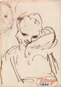 Egy lány egy nyúllal vagy házi kutyával a vállán alkotó: George Romney
