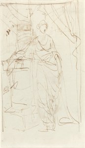 Egy elegáns hölgy klasszikus ruhában [recto] alkotó: George Romney