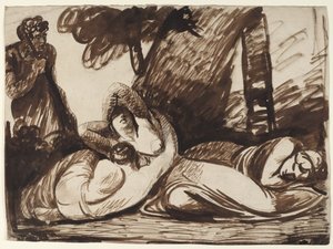 Cimon és Iphigenia: Jelenet Boccaccio Dekameronjából alkotó: George Romney