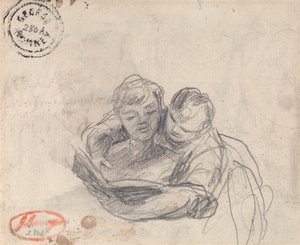 Könyvet olvasó pár alkotó: George Romney