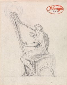 David játszik a hárfán alkotó: George Romney