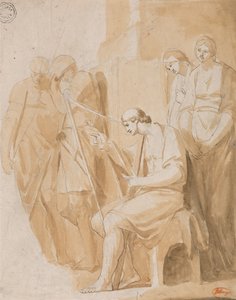 Dávid hárfán játszik alkotó: George Romney