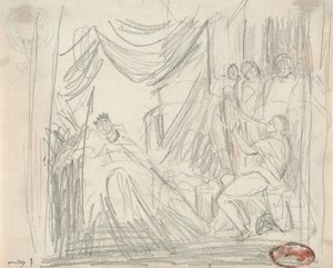 Dávid hárfán játszik Sául királynak alkotó: George Romney