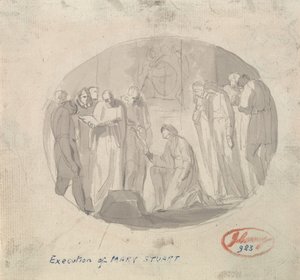 Mária Stuart kivégzése alkotó: George Romney