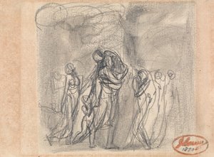 Menekülő alakok csoportja alkotó: George Romney