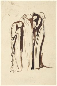 Síró, álló alakok csoportja alkotó: George Romney