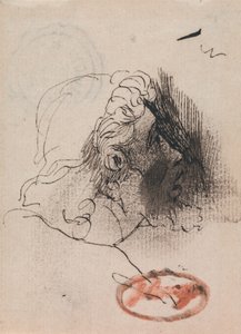 Egy férfi profilból látható feje alkotó: George Romney