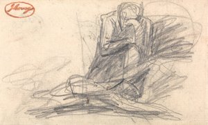 Térdelő alak alkotó: George Romney