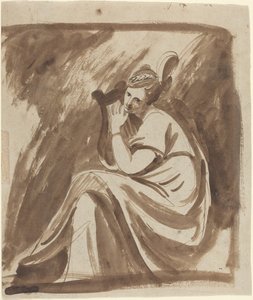 Lady Hamilton lírával játszik alkotó: George Romney