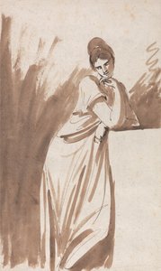 Lady egy oszlopra támaszkodva – (talán egy vázlat Miss Woodley számára) alkotó: George Romney