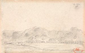 Tájkép, esetleg földvár alkotó: George Romney