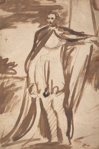 Lord Salisbury, egy oszlop mellett állva alkotó: George Romney