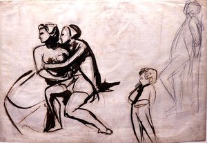 Szerelmesek, akiket egy gyermek lát (toll- és tintamosás) alkotó: George Romney