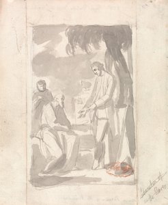 Pierson őrnagy és a Brahman (szürke mosás fektetett papíron) (lásd: 153905) alkotó: George Romney