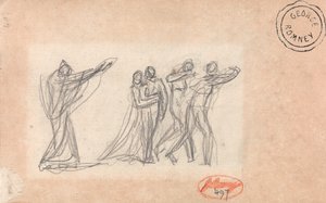 Valószínűleg egy alak, aki átkot mond egy csoportra alkotó: George Romney
