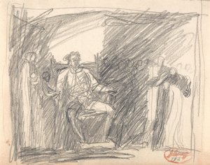 Kísérőkkel körülvett ülő alak alkotó: George Romney
