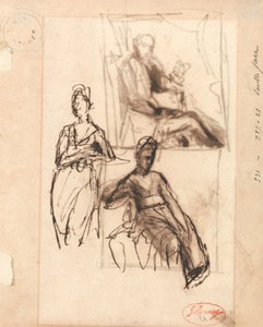 Ülő férfi és ülő nő alkotó: George Romney