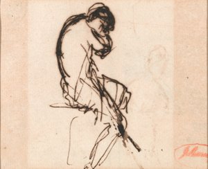 Ülő nő, enyhén drapériázva alkotó: George Romney