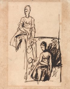 Ülő nő, két vázlat alkotó: George Romney