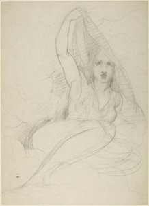 Ülő nő, aki felfedi magát alkotó: George Romney