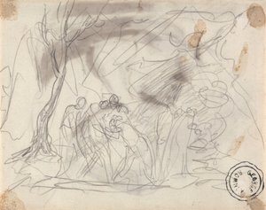 Canidia és az ifjúság vázlata alkotó: George Romney
