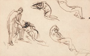 Álló figura és négy fekvő figura alkotó: George Romney