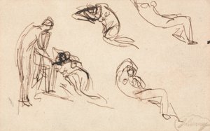 Álló alak és négy fekvő alak alkotó: George Romney