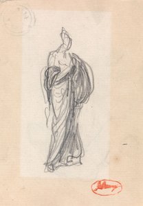 Álló nő klasszikus ruházattal alkotó: George Romney