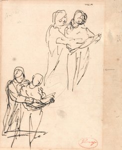 Könyvet böngésző gyermekekről szóló tanulmányok alkotó: George Romney
