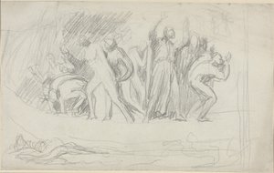 „Az özönvíz” című festmény vázlata alkotó: George Romney