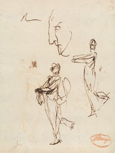Két figura és egy arc tanulmányozása alkotó: George Romney