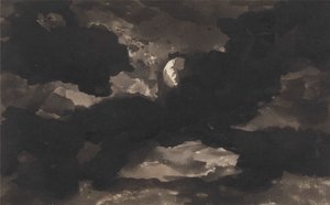 Felhős holdfényes égbolt tanulmányozása alkotó: George Romney