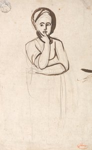 Egy elgondolkodó nő ábrázolása alkotó: George Romney