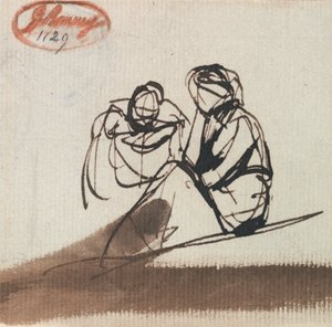 Két ülő alak alkotó: George Romney