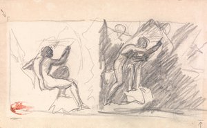 Két vázlat: Álló alak, gesztikulálva alkotó: George Romney