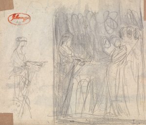 Két tanulmány „Egy vidéki nimfa beavatása” című műhöz alkotó: George Romney