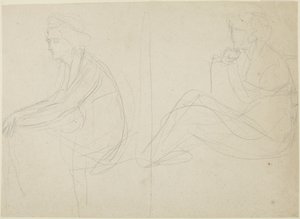 Két tanulmány egy ülő nőről alkotó: George Romney