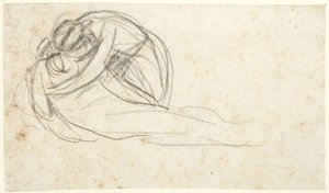 Fekvő alakot átölelő nő (hátoldal: két álló alak alsó fele) alkotó: George Romney