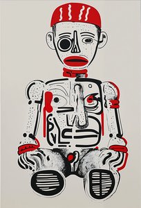 "Digitális totem", 2024 (akril vászonra)