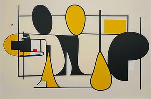 Muted Geometry, 2024 (Akril vászonra) alkotó: George Rosaly