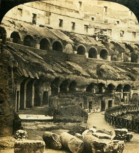 A Colosseum belseje, Róma, Olaszország, c1909.