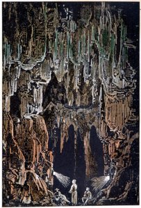A lámpákat egy lávanyúlványra függesztették fel Jules Verne „Utazás a Föld középpontjába” című művében.