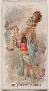 Burmai Fesztivál, India, a Holidays N80 sorozatból Duke márkájú cigarettákhoz, 1890., 1890. alkotó: George S. Harris and Sons
