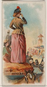 Derby Day, Anglia, a Holidays N80 sorozatból Duke márkájú cigarettákhoz, 1890., 1890. alkotó: George S. Harris and Sons