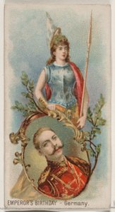 Császár születésnapja, Németország, a Holidays N80 sorozatból, Duke márkájú cigarettákhoz, 1890., 1890. alkotó: George S. Harris and Sons